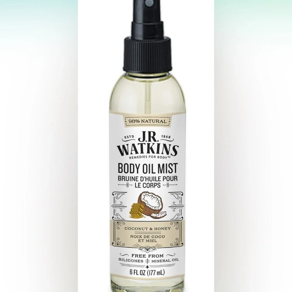 JR Watkins Natural Hydrating Body Oil Mist, Coconut Milk & Honey (059)